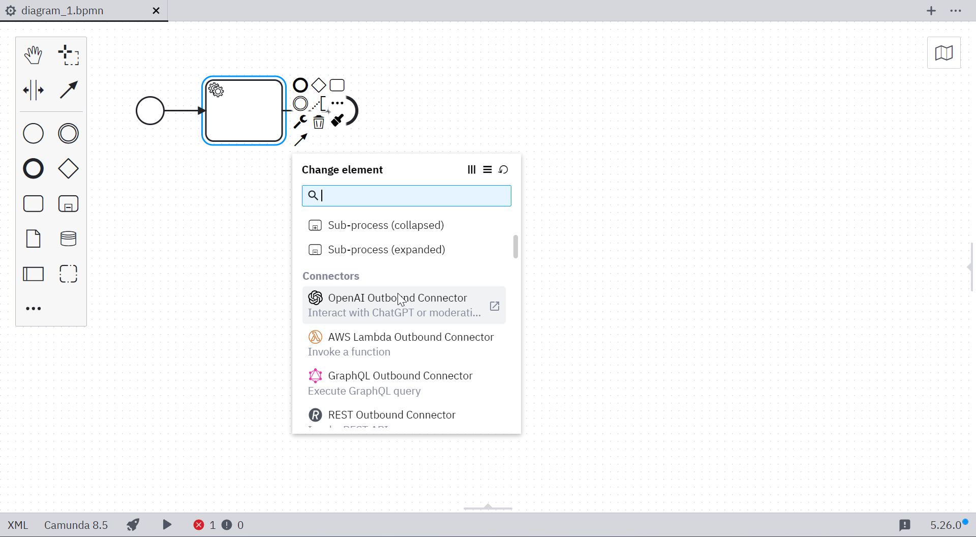 Using Camunda Connector templates in the Camunda 8 BPMN editor