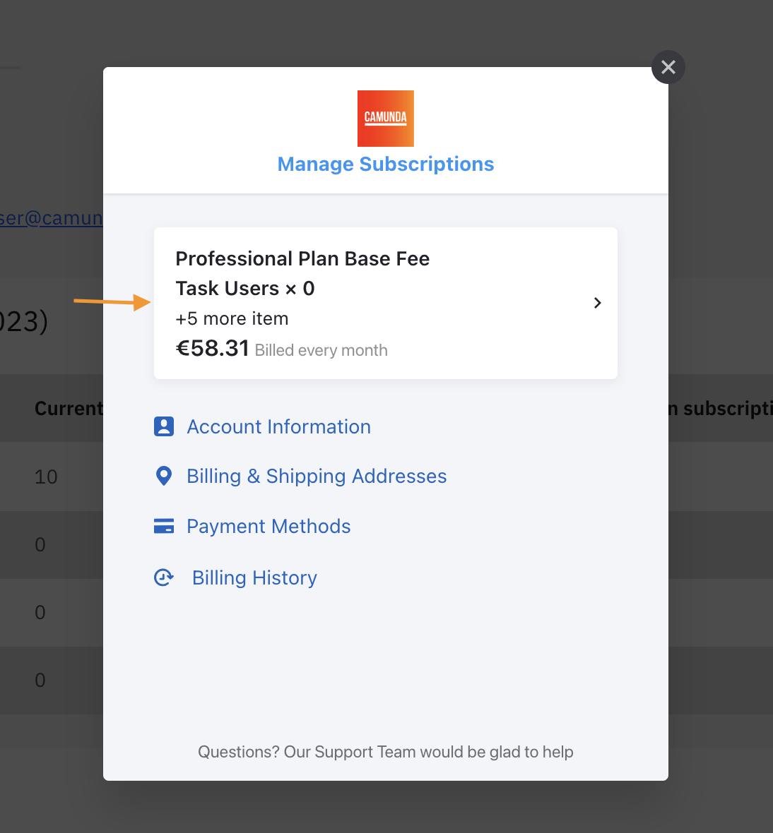 manage subscription