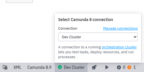 Dev cluster connected
