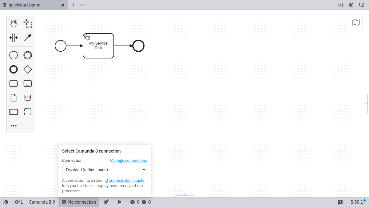 Showing a connection selection popup