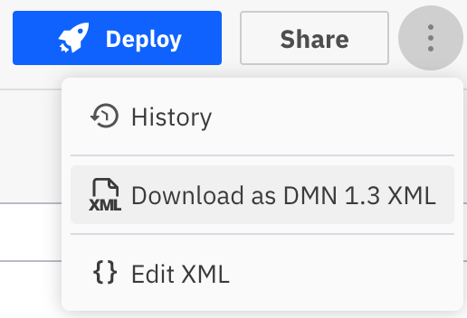 Download a DMN diagram's XML definition