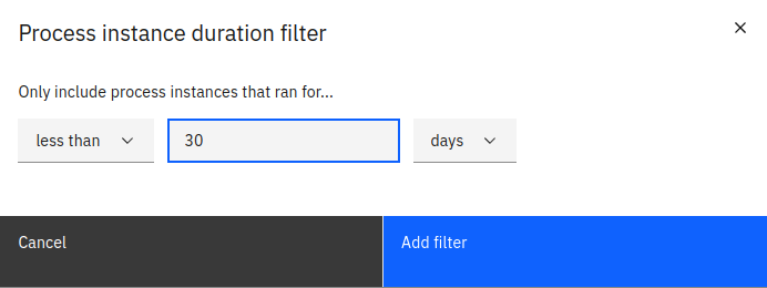 Process instance duration filter in Camunda Optimize