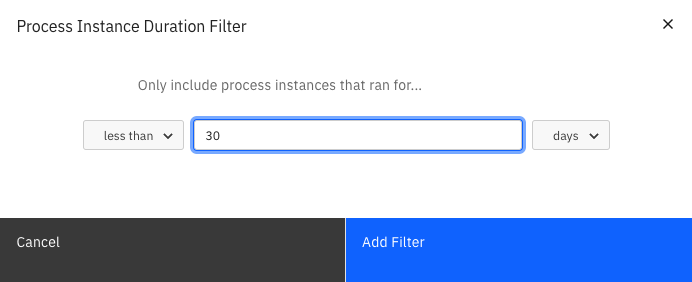 Process instance duration filter in Camunda Optimize