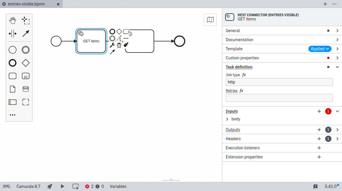 Display default entries