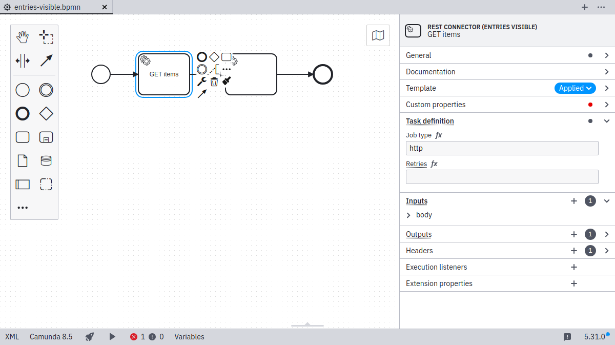 Display default entries