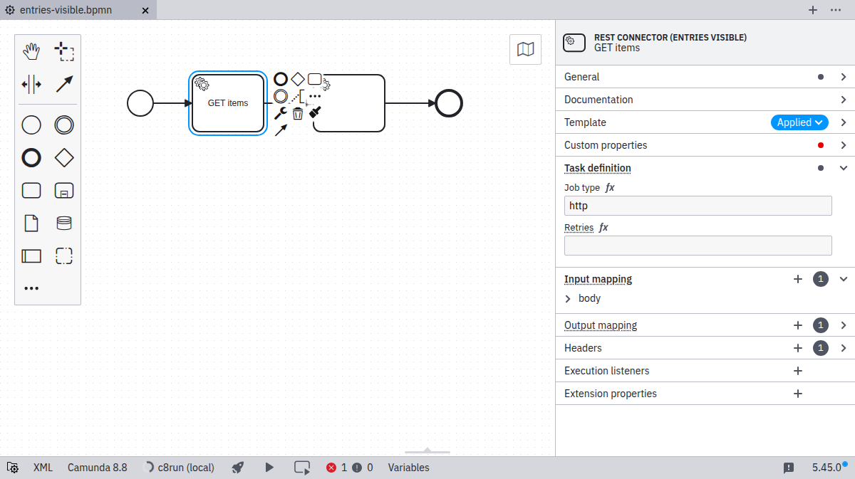 Display default entries