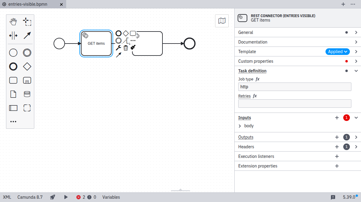 Display default entries