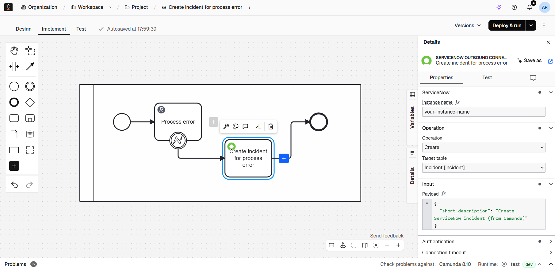 ServiceNow Incident Handler example