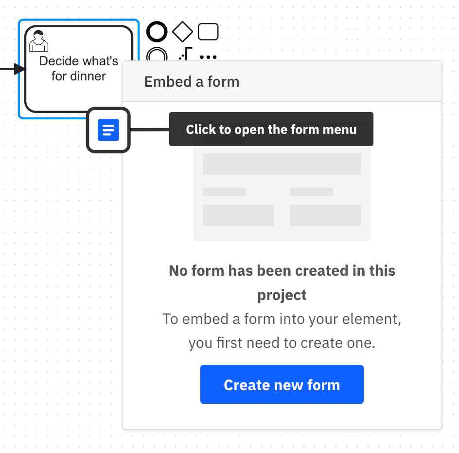 Annotation to open the form menu