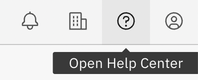 question mark icon to open the help center