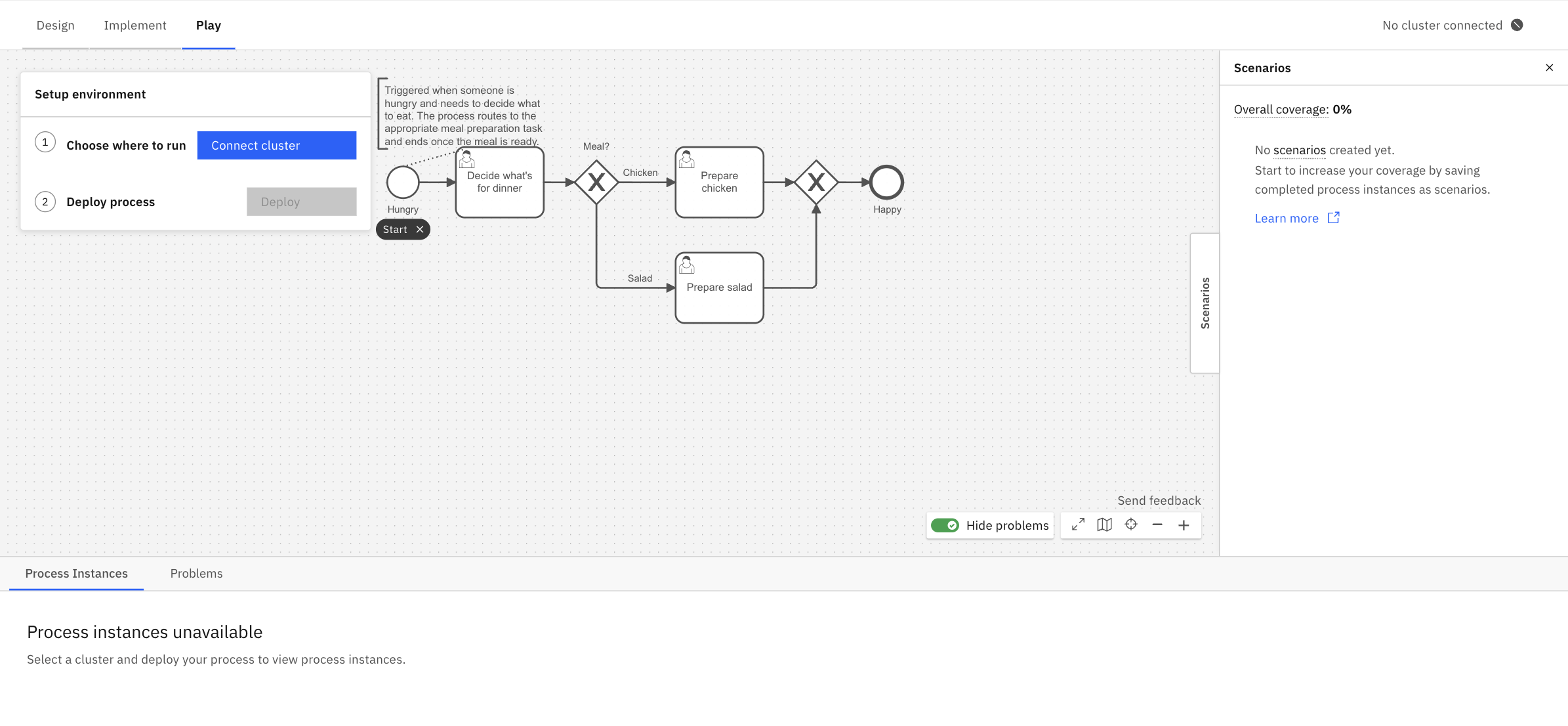 Configure Scenario panel