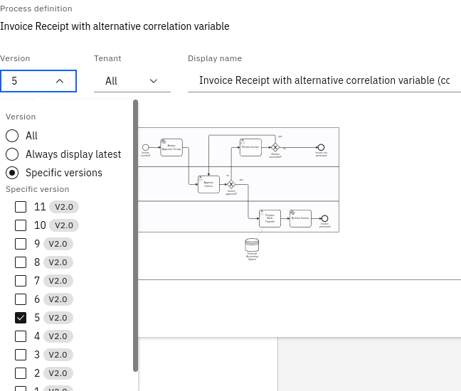 Process version selection