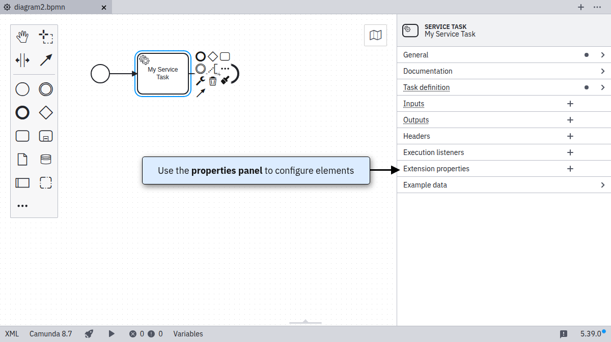 properties panel