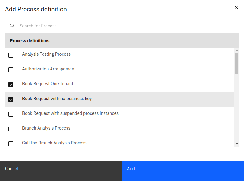 Process definition selection in the report builder in Camunda Optimize