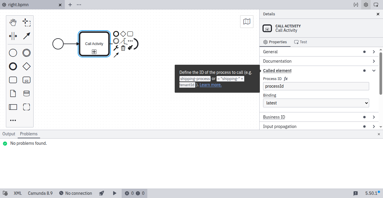 Process ID specified