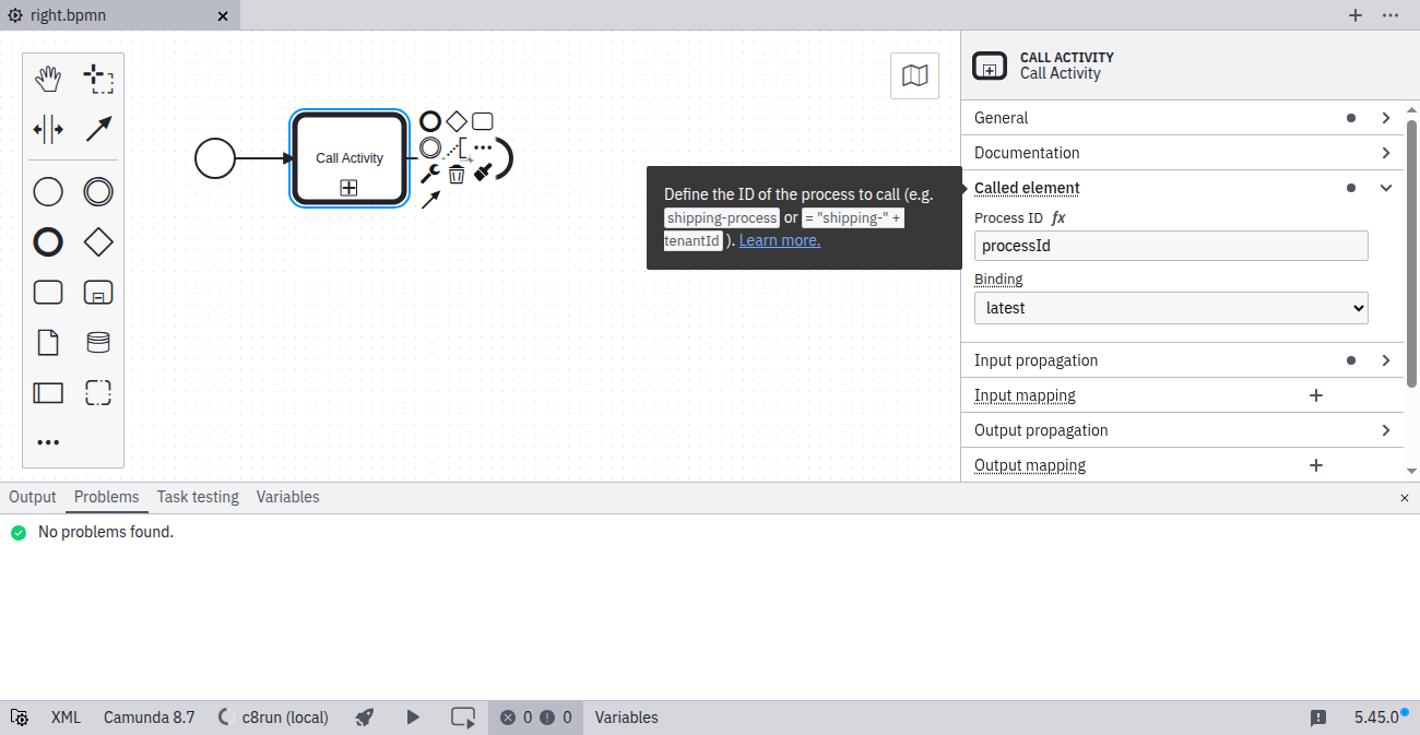 Process ID specified