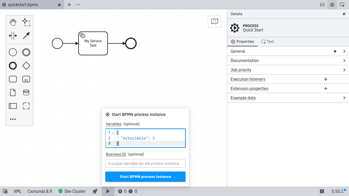 start instance overlay