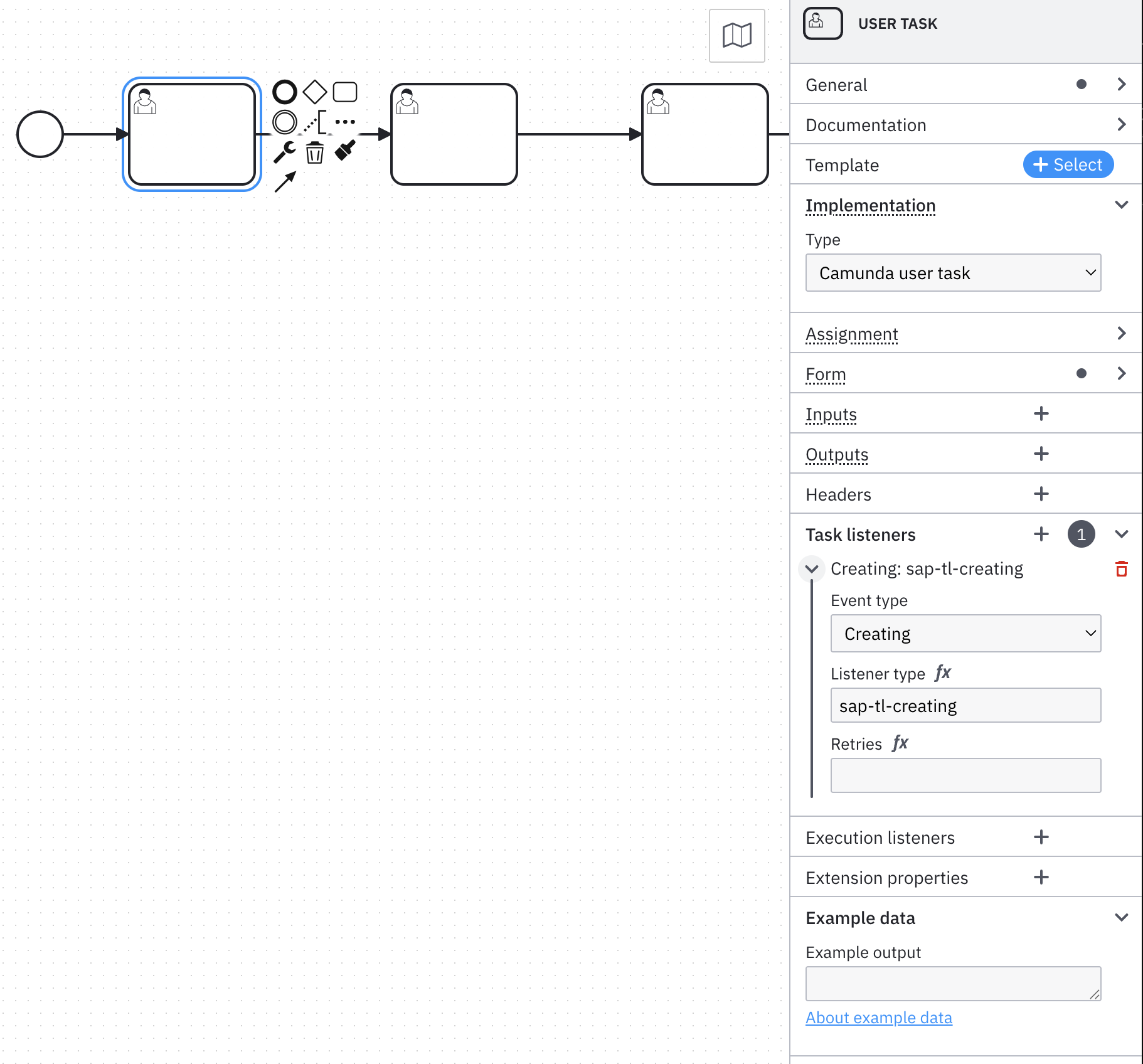 Task listener configuration for sap-tl-creating