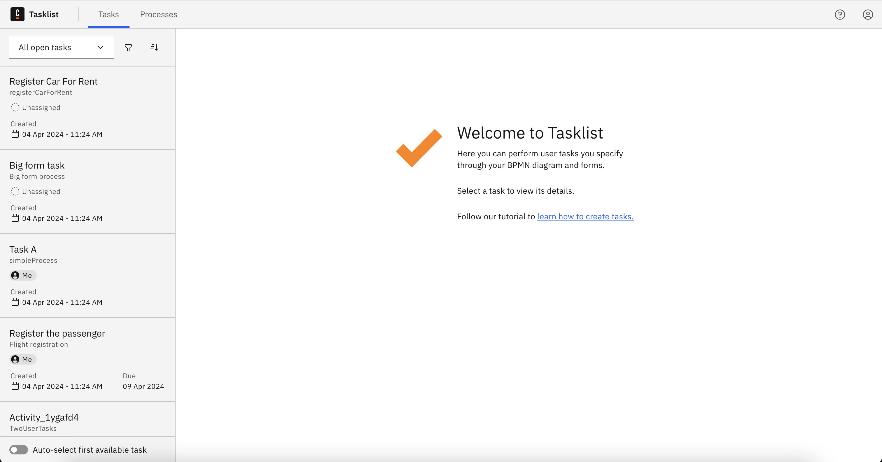 tasklist-start-screen