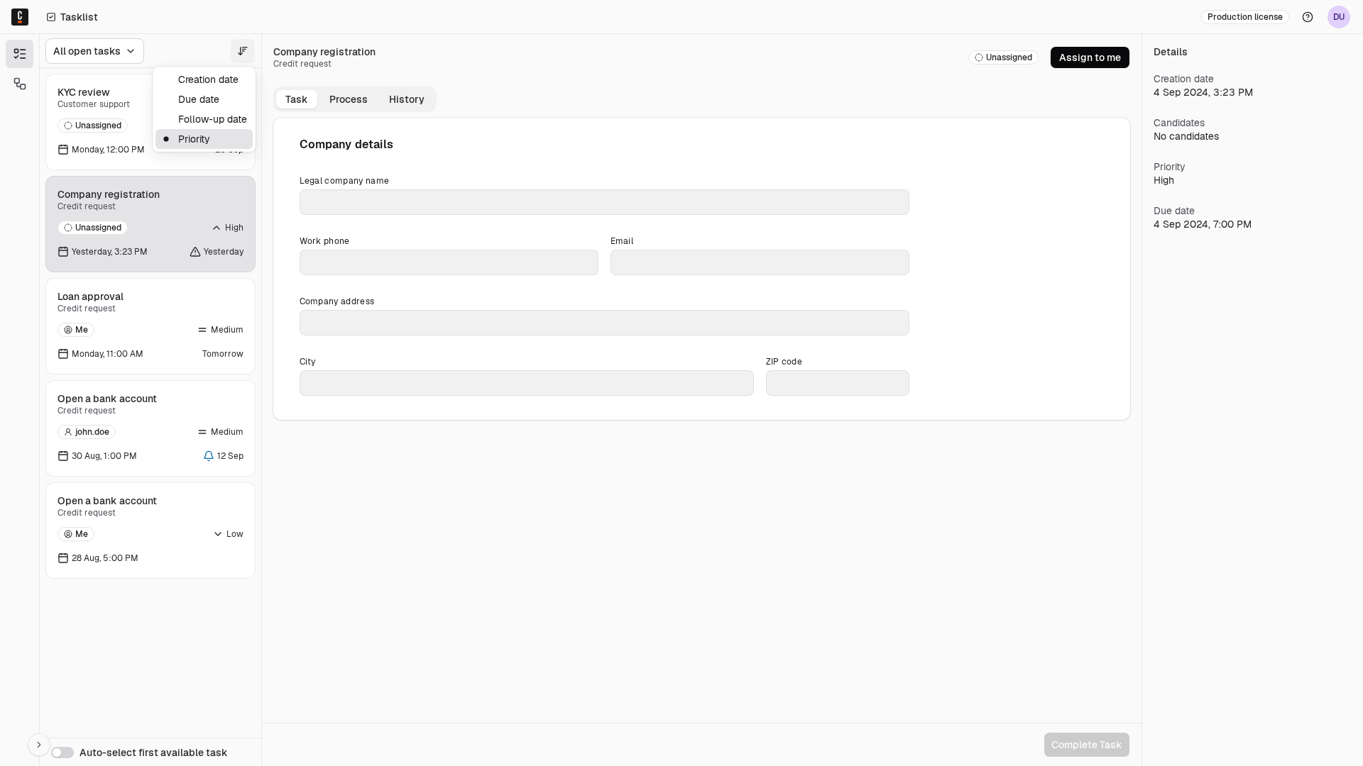 Sorting tasks by priority in Tasklist