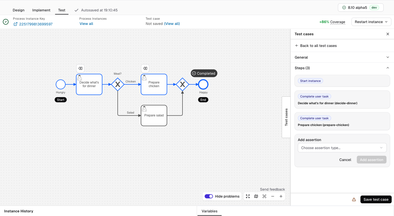 Assertion editor