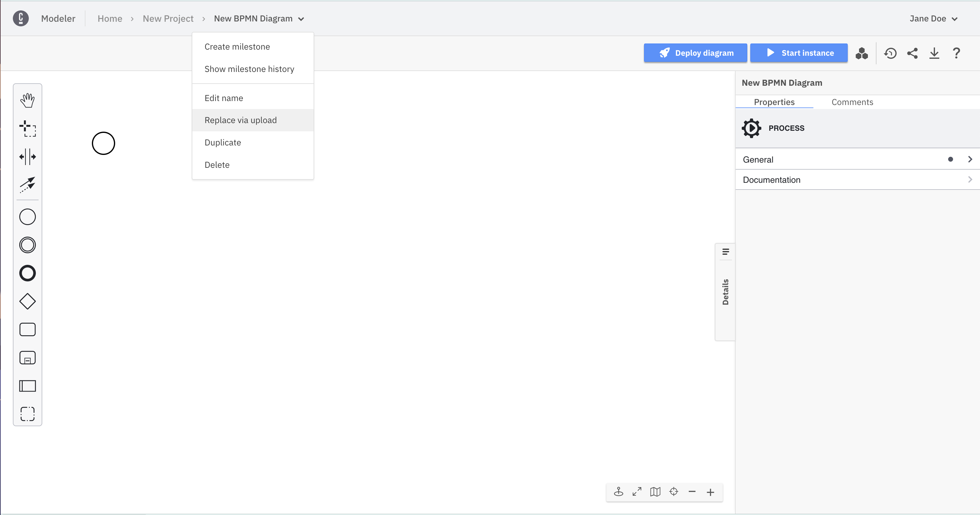 import diagram via replace