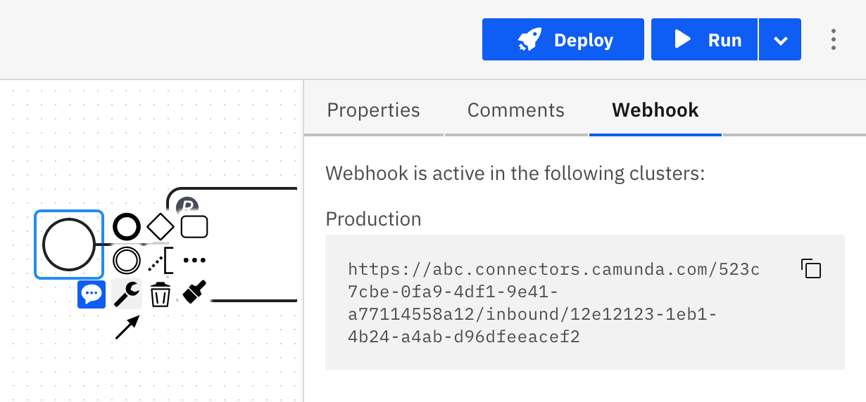 Webhook URL after a process has been deployed